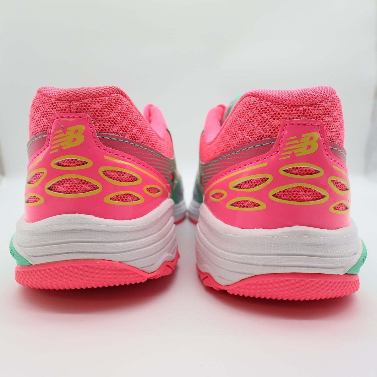 New Balance 680v3 Kids 4 Running Shoes Green Pink Grey KR680GKY Mesh Sneakers - take2supply