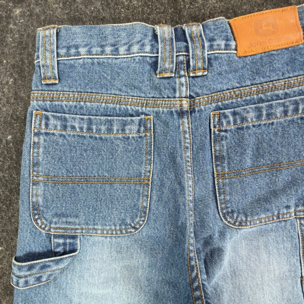 John Deere Y2K Carpenter Denim Shorts Boys 12 Stone Wash Cotton NWT Deadstock - take2supply