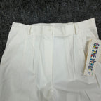 On The Verge 90s Vintage Pleated Shorts Womens 12 White Cotton NWT Made in USA - take2supply