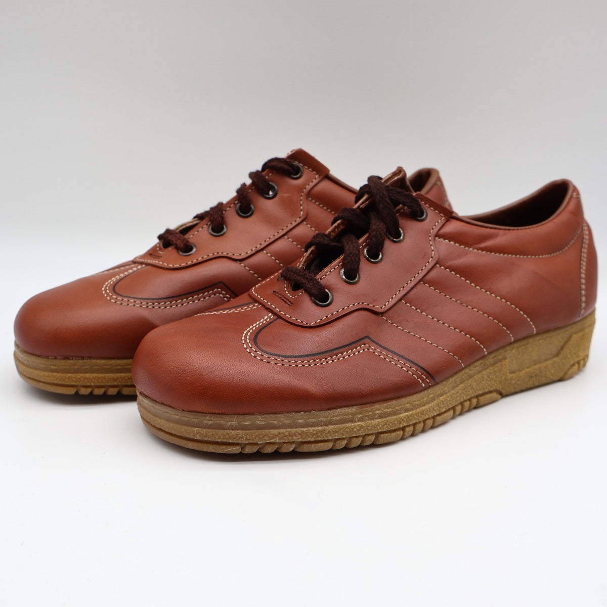 Walker Adirondack Oxford Shoes Mens 7.5 D Vintage Brown Leather Made in USA NOS - take2supply