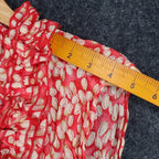 Piano Ruffle Blouse Womens XL Red Pleated Crinkle Sleeveless Sheer Top 07960 - take2supply