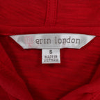 Erin London Womens S Red Cotton Hooded Pullover 3/4 Sleeve Top NWT - take2supply