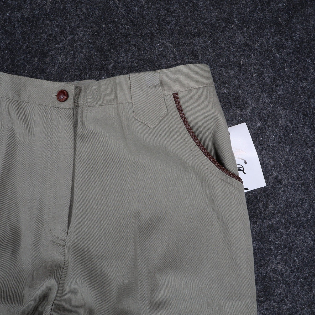 N Touch Pants Womens 10 Green Cotton Tencel Elastic Back Straight Leg 551M NWT - take2supply
