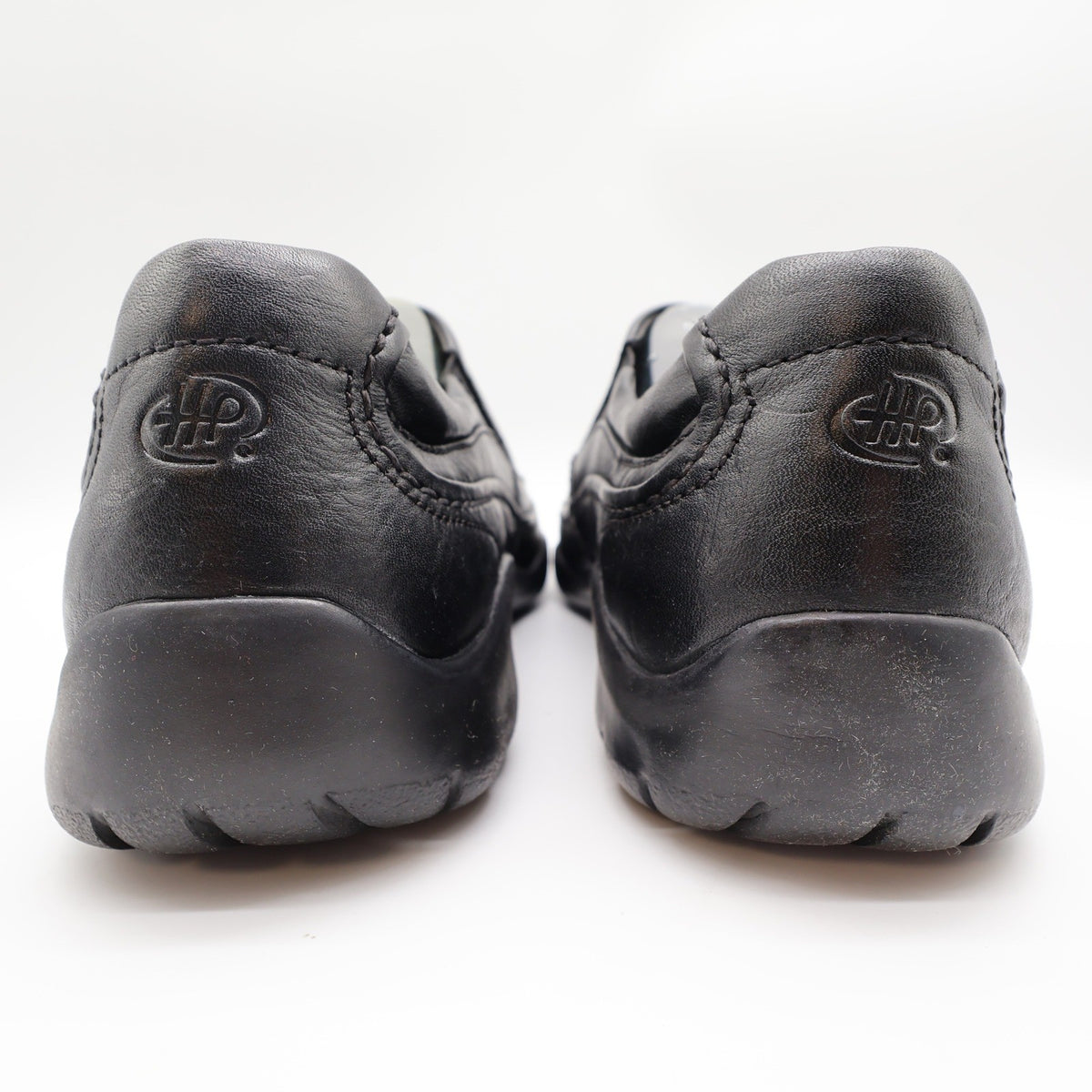 Hush Puppies Zone Slip On Loafers Mens 10 M Black Leather Comfort Shoes H100050 - take2supply