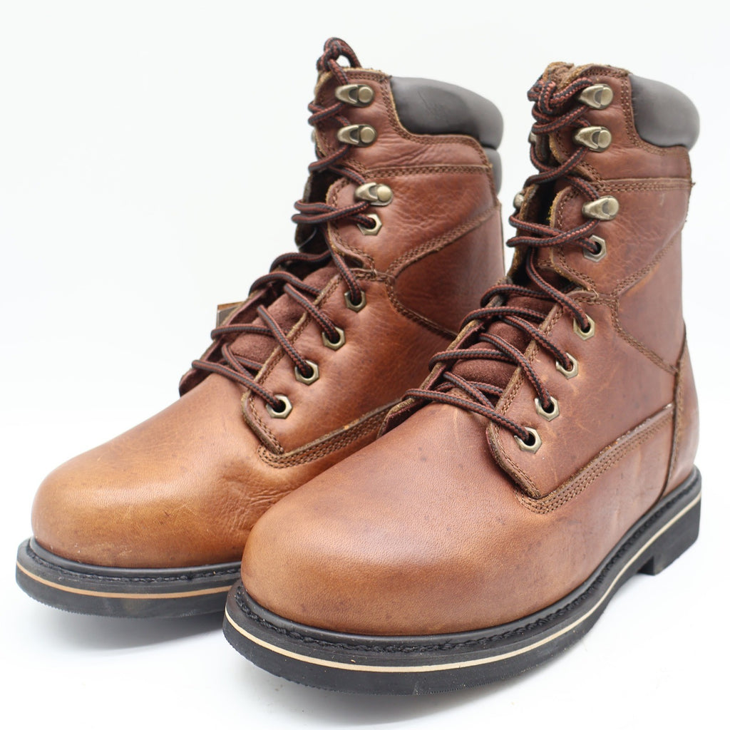 McRae Industrial Work Boots Mens 9W Brown Leather EH Rated Lace Up MR88122 NEW - take2supply