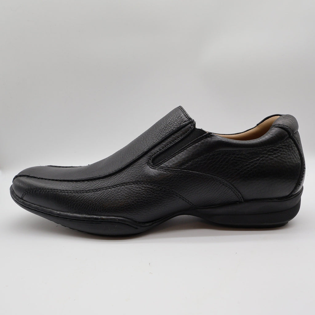 Hush Puppies Santiago Men 12 Black Leather Slip On Loafer Shoes H100530 Bounce - take2supply
