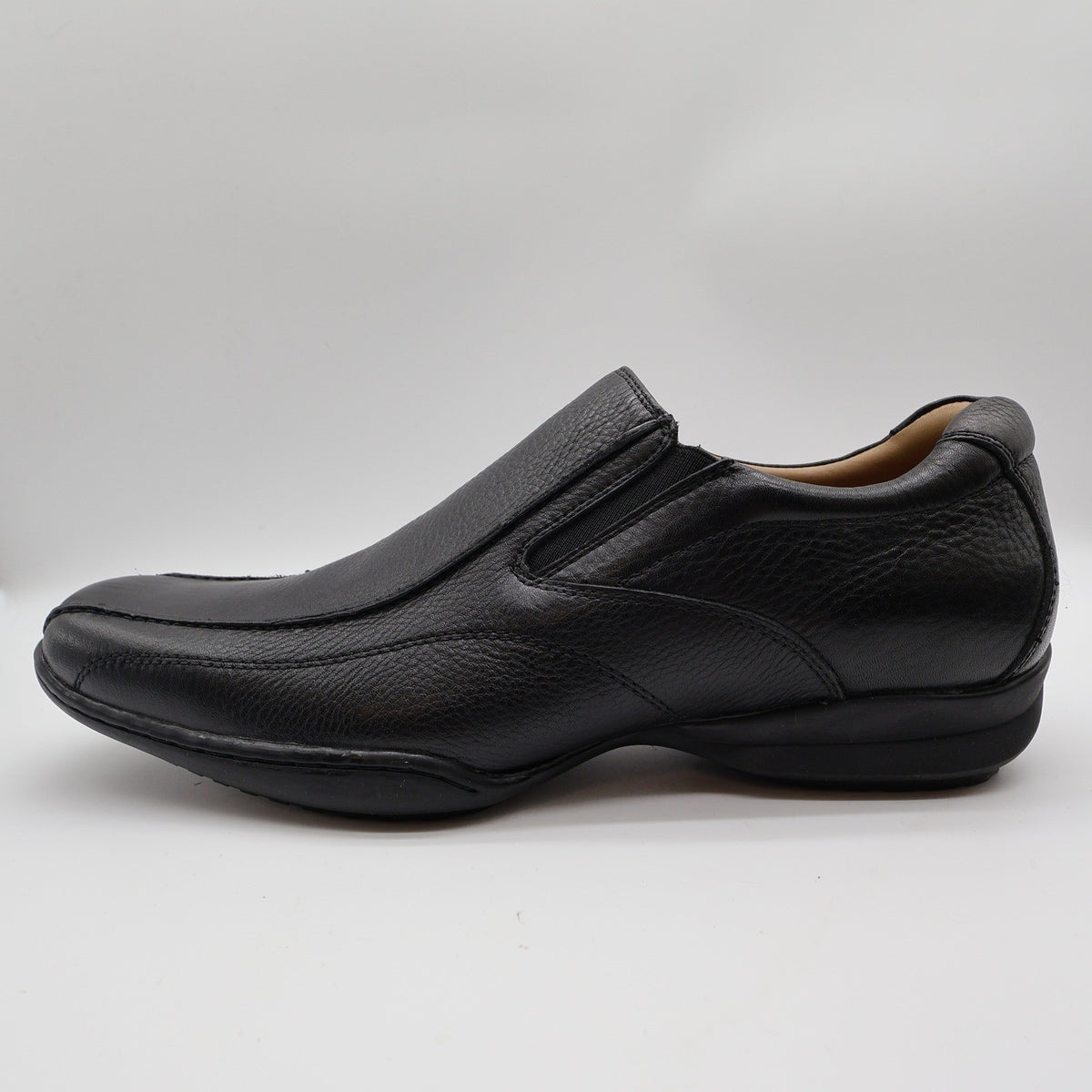 Hush Puppies Santiago Men 12 Black Leather Slip On Loafer Shoes H100530 Bounce - take2supply