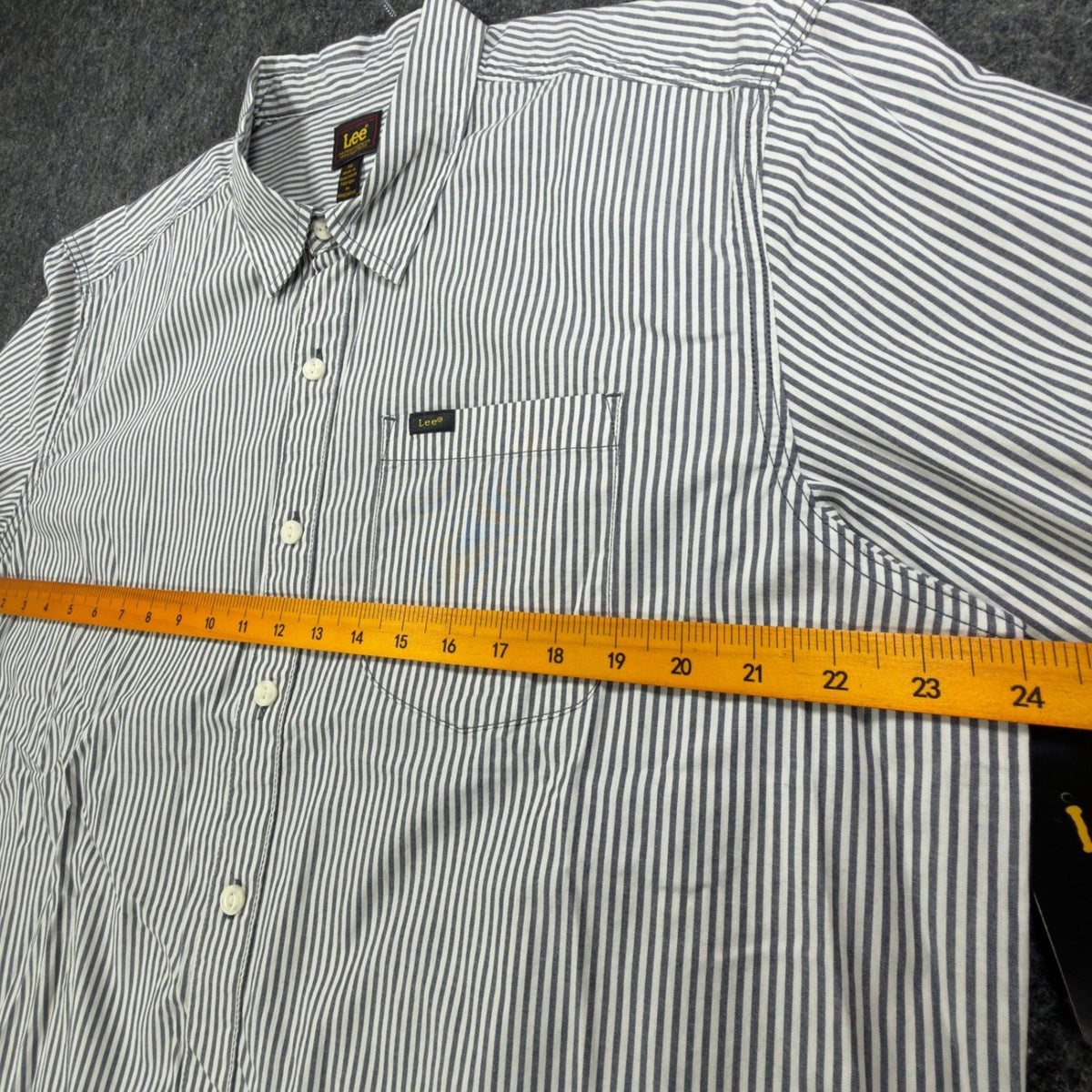 Lee Men XL Ecru Stripe Button Down Shirt Long Sleeve Cotton Stretch NWT C451 - take2supply