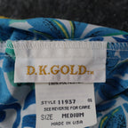 D.K. GOLD Floral Paisley Shorts Womens Medium Vintage 90s Blue Green Made in USA - take2supply