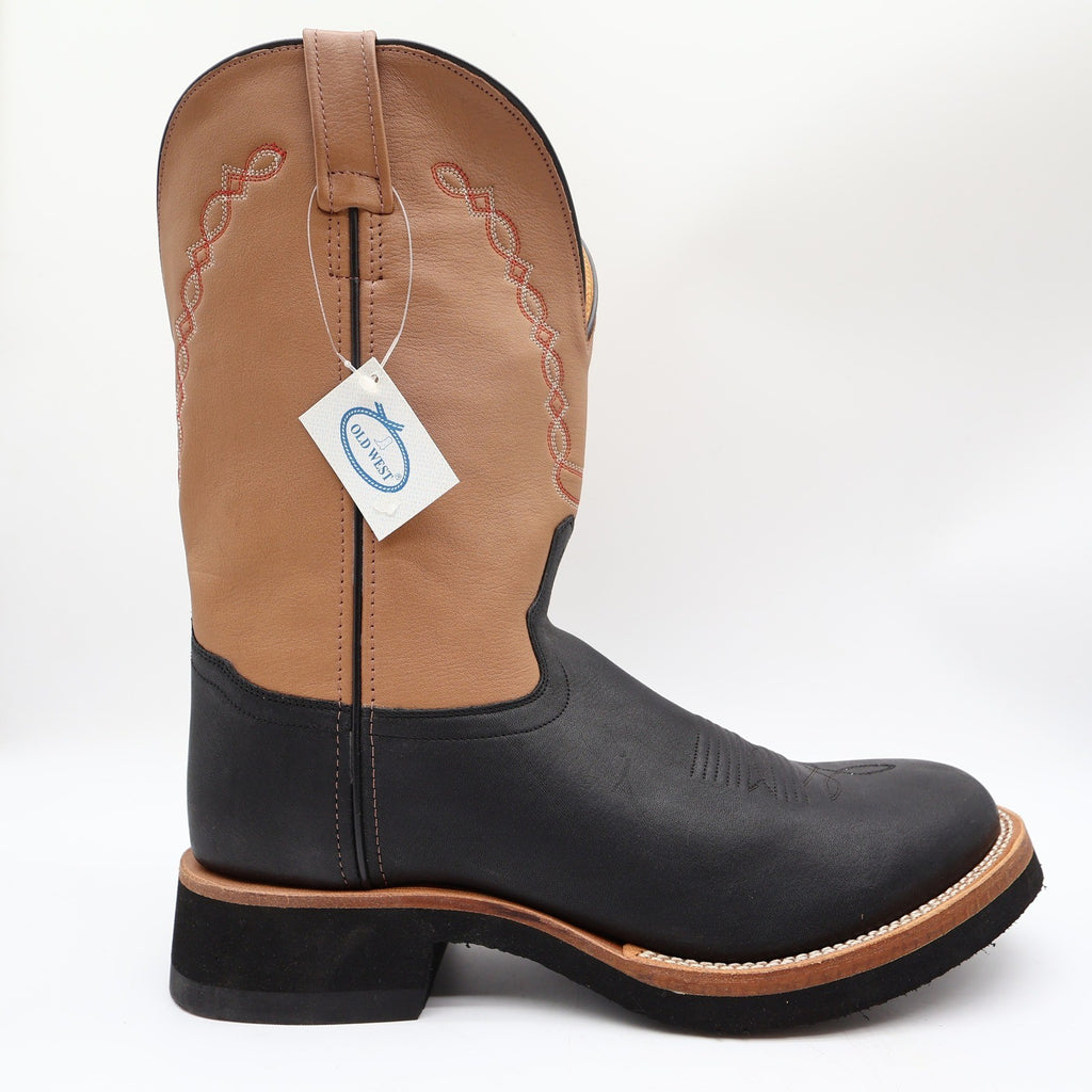 Old West 1611M Western Boots Mens 11.0 Black Tan Leather NIB - take2supply