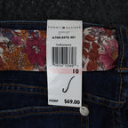 Tommy Hilfiger Jeans Womens 10 Y2K Blue Stretch Low Rise Slim Floral Belt C789 - take2supply
