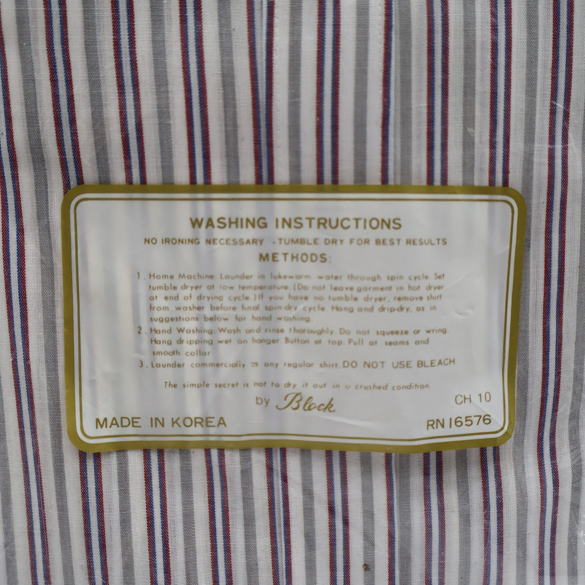 Chapel Hill by Block Dress Shirt Mens 15.5 34 Vintage Striped Expander Collar - take2supply