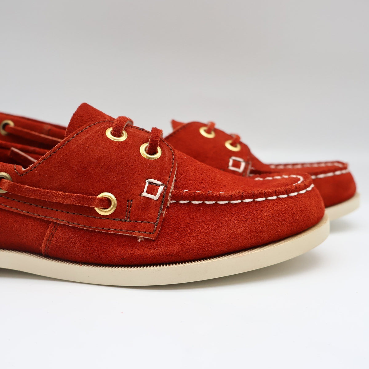 Vintage Boat Shoes Mens 8 Rust Red Suede Deadstock Mexico Moccasin W54421 - take2supply