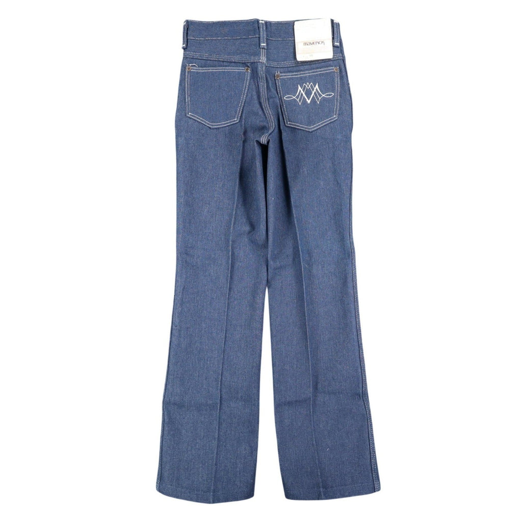 Maverick Jeans Boys 10 Reg Vintage 70s Blue Cotton Poly Straight Leg Deadstock - take2supply