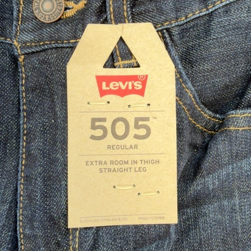 Levi's 505 Regular Fit Jeans Boys 14 Slim 25x27 Dark Wash Straight Leg Denim - take2supply