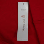 Erin London Womens S Red Cotton Hooded Pullover 3/4 Sleeve Top NWT - take2supply