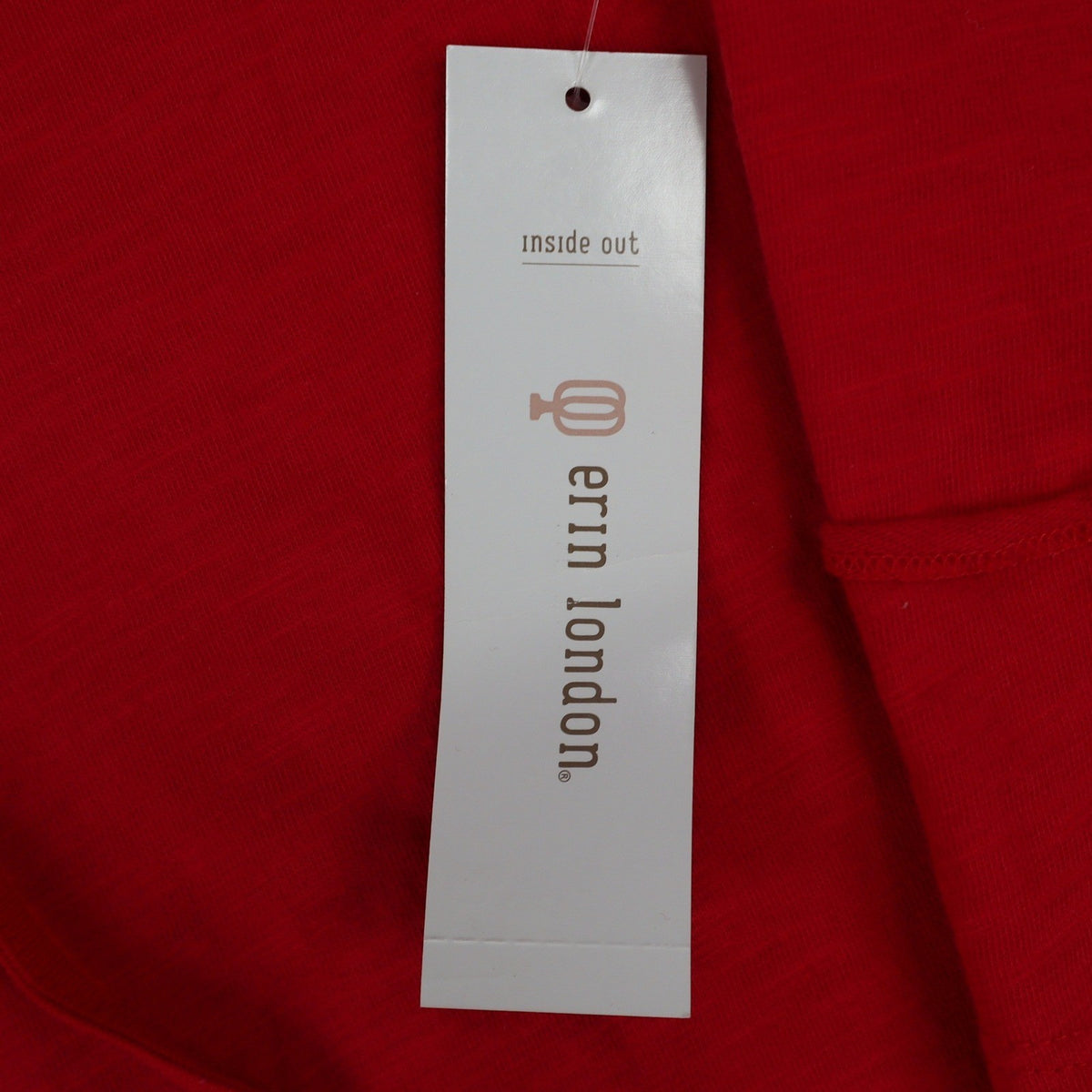 Erin London Womens S Red Cotton Hooded Pullover 3/4 Sleeve Top NWT - take2supply