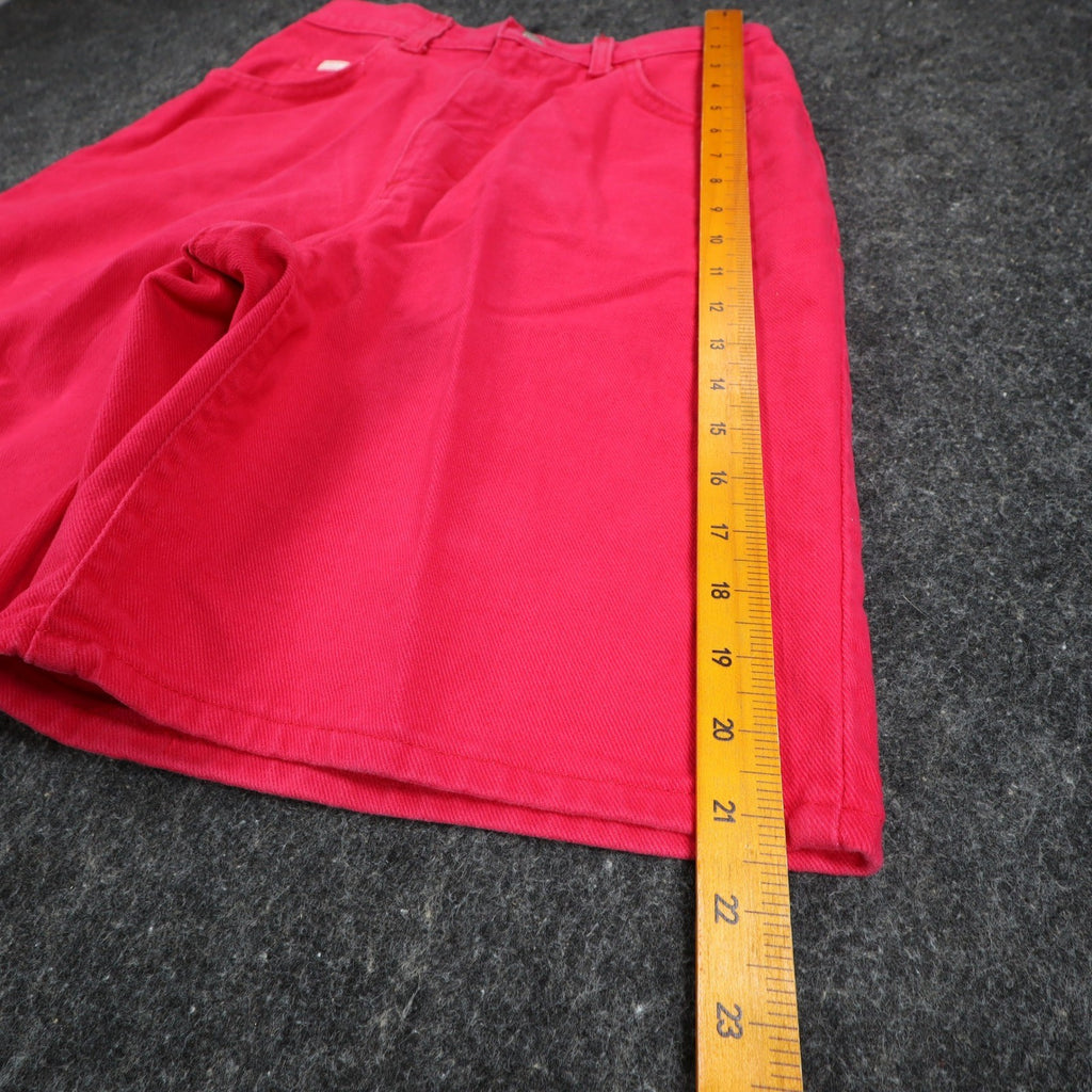 Lee Relaxed Fit Shorts Womens 12 Vintage 90s Poppy Red Cotton Made in USA NWT - take2supply
