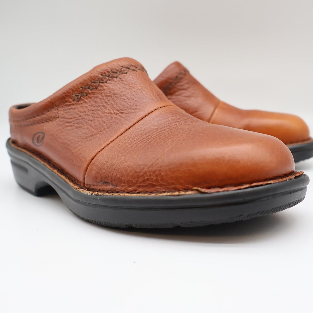 Dexter Escapes Morocco Mules Womens 7 Vintage Cognac Grained Leather Slip On USA - take2supply
