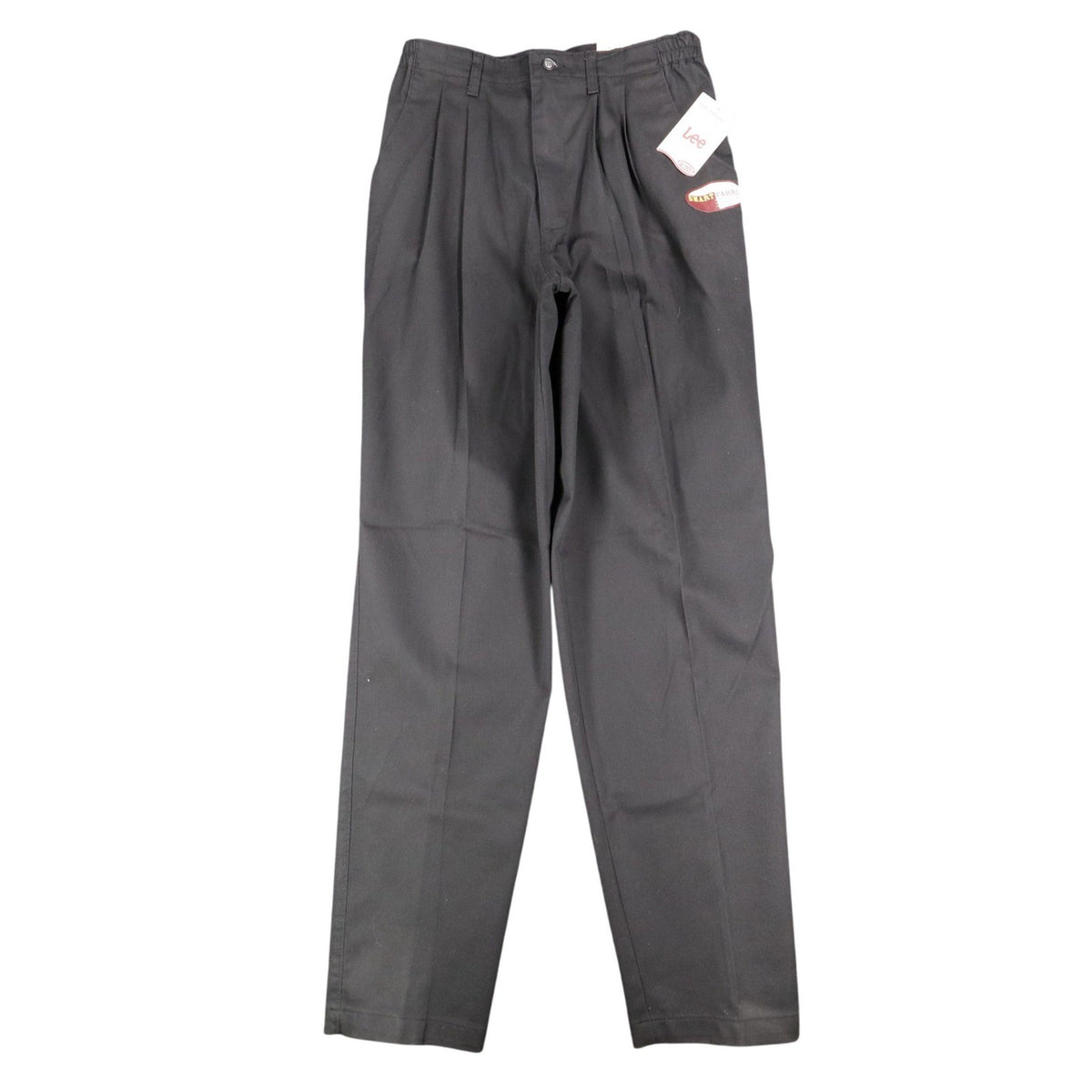 Lee Tapered Leg Pants Womens 16 L Black Smart Fabric Side Elastic Pleated C863 - take2supply