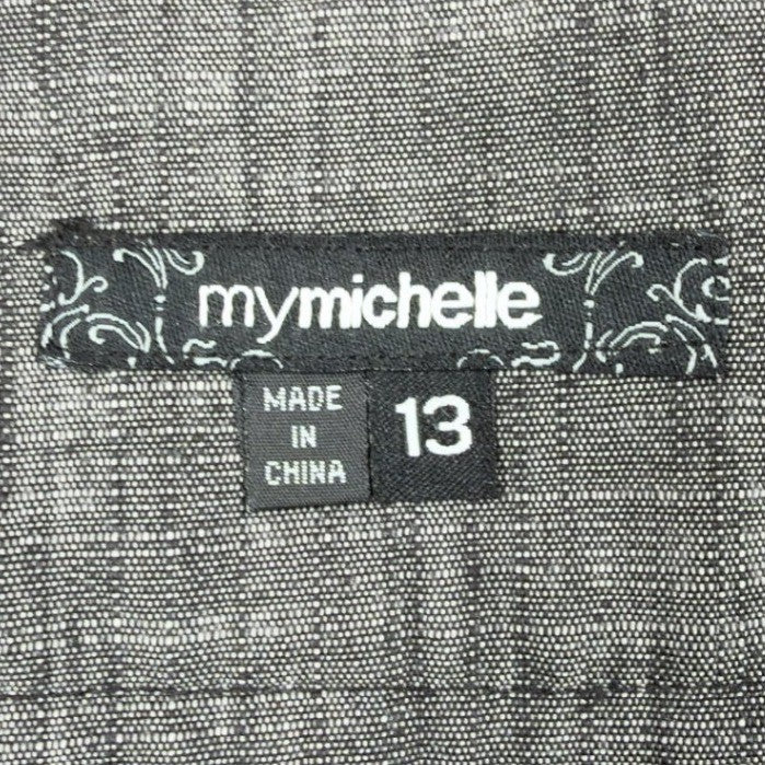 my michelle Y2K Dress Pants Juniors 13 Gray Cotton Blend Wide Leg NWT - take2supply