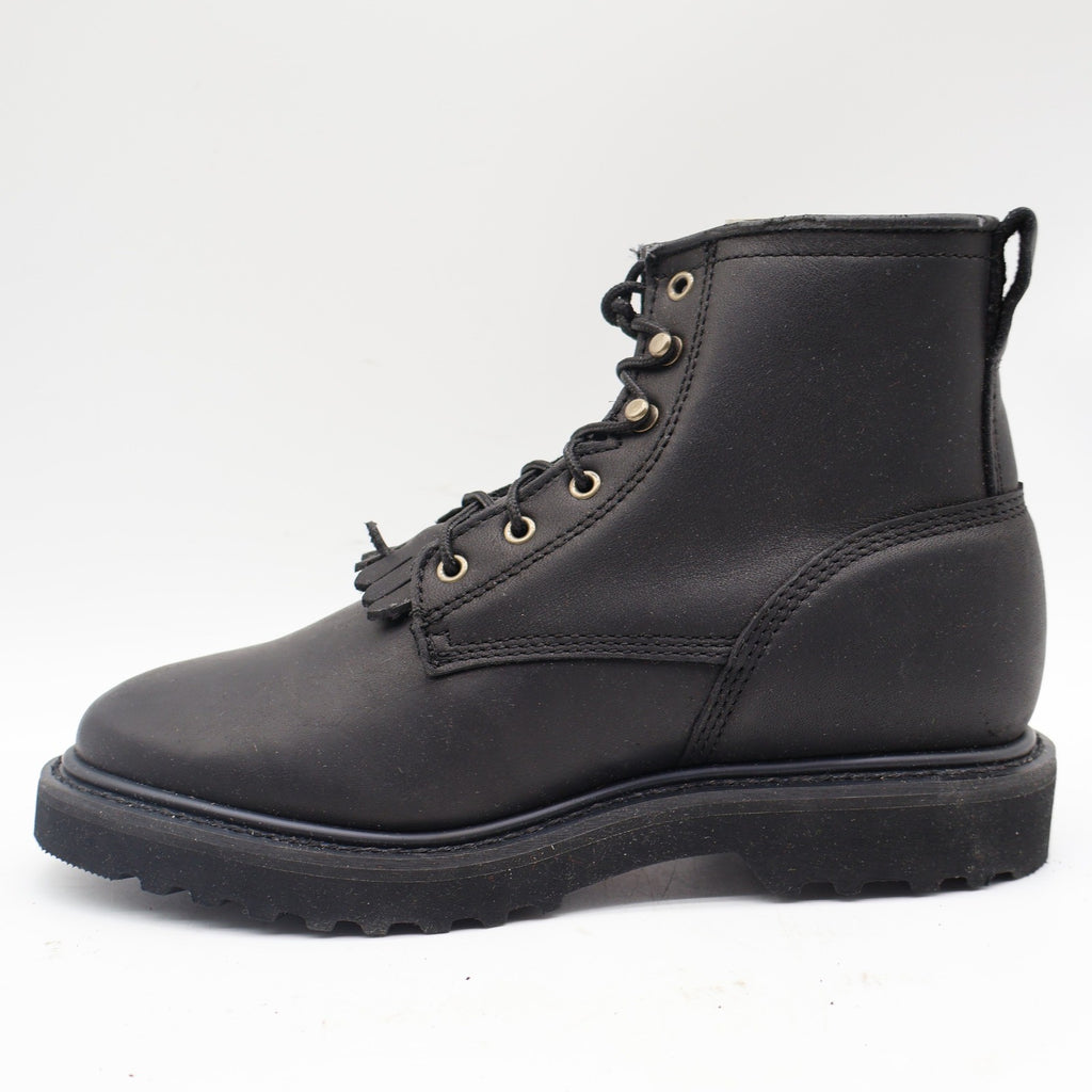 Double-H Western Packer Boots Womens 6.5 M Y2K Black Leather Lace Up Kiltie 9346 - take2supply