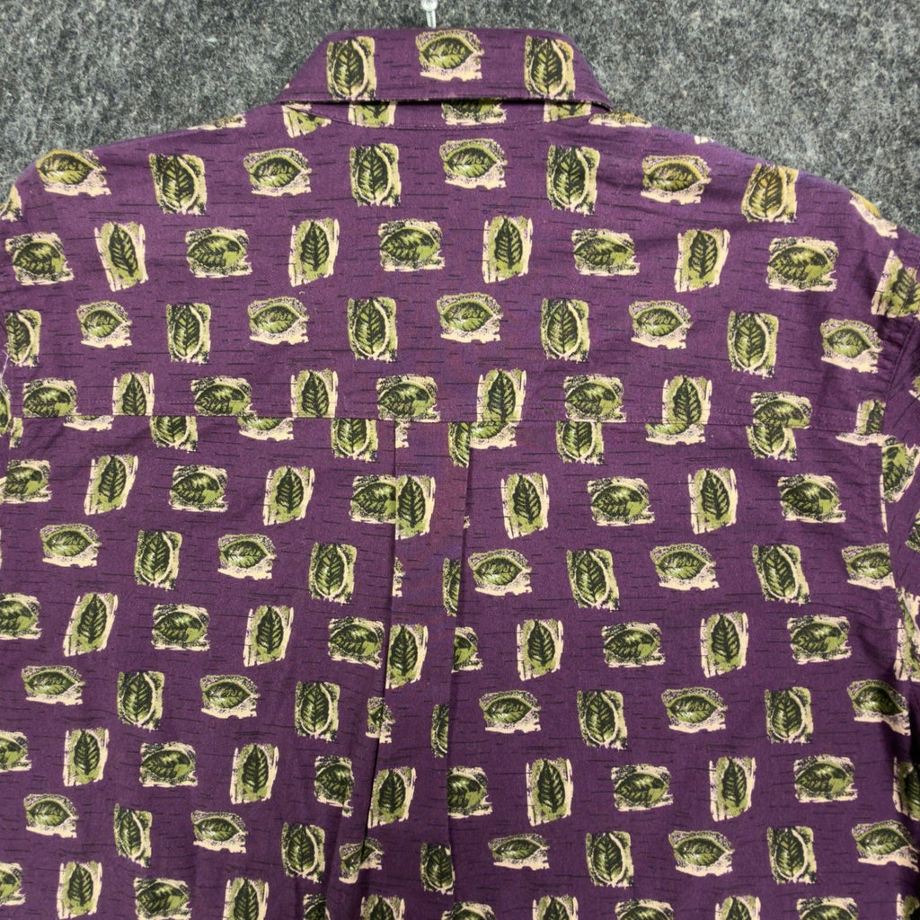 Wrangler 90s Rugged Wear Shirt Mens M Purple Cotton Leaf Print NWT R960LLV - take2supply