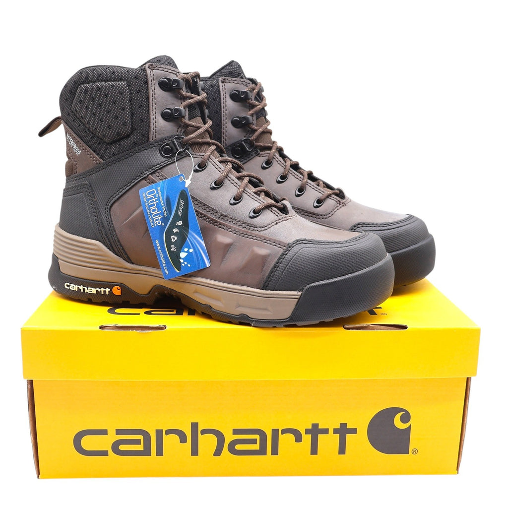 Carhartt Force Work Boots Mens 8.5 Brown Waterproof Leather Soft Toe CMA6046 NEW - take2supply