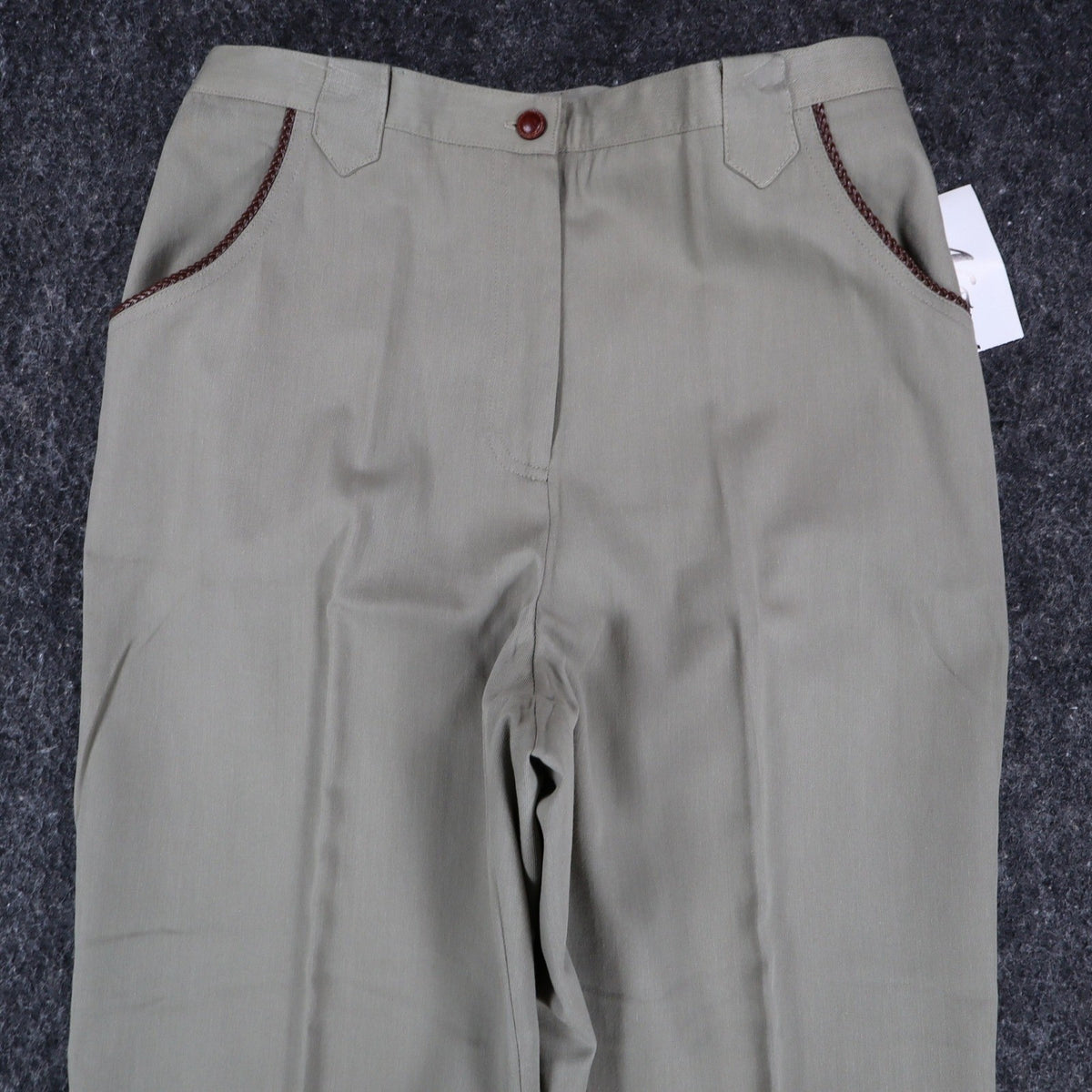N Touch Pants Womens 10 Green Cotton Tencel Elastic Back Straight Leg 551M NWT - take2supply