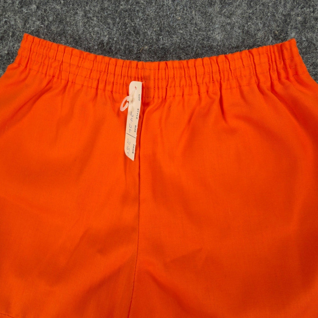 Fruit of the Loom Vintage 70s Gym Shorts Boys XS Orange Cotton NWT - take2supply