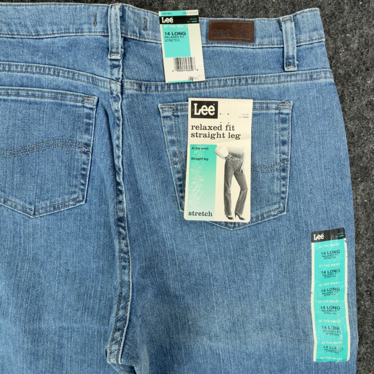 Lee Relaxed Fit Straight Leg Jeans Womens 14 Long Light Stone Denim NWT - take2supply