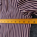 Sunny Shores Blouse Womens 18 Vintage 80s Red White Blue Striped Puff Shoulder - take2supply
