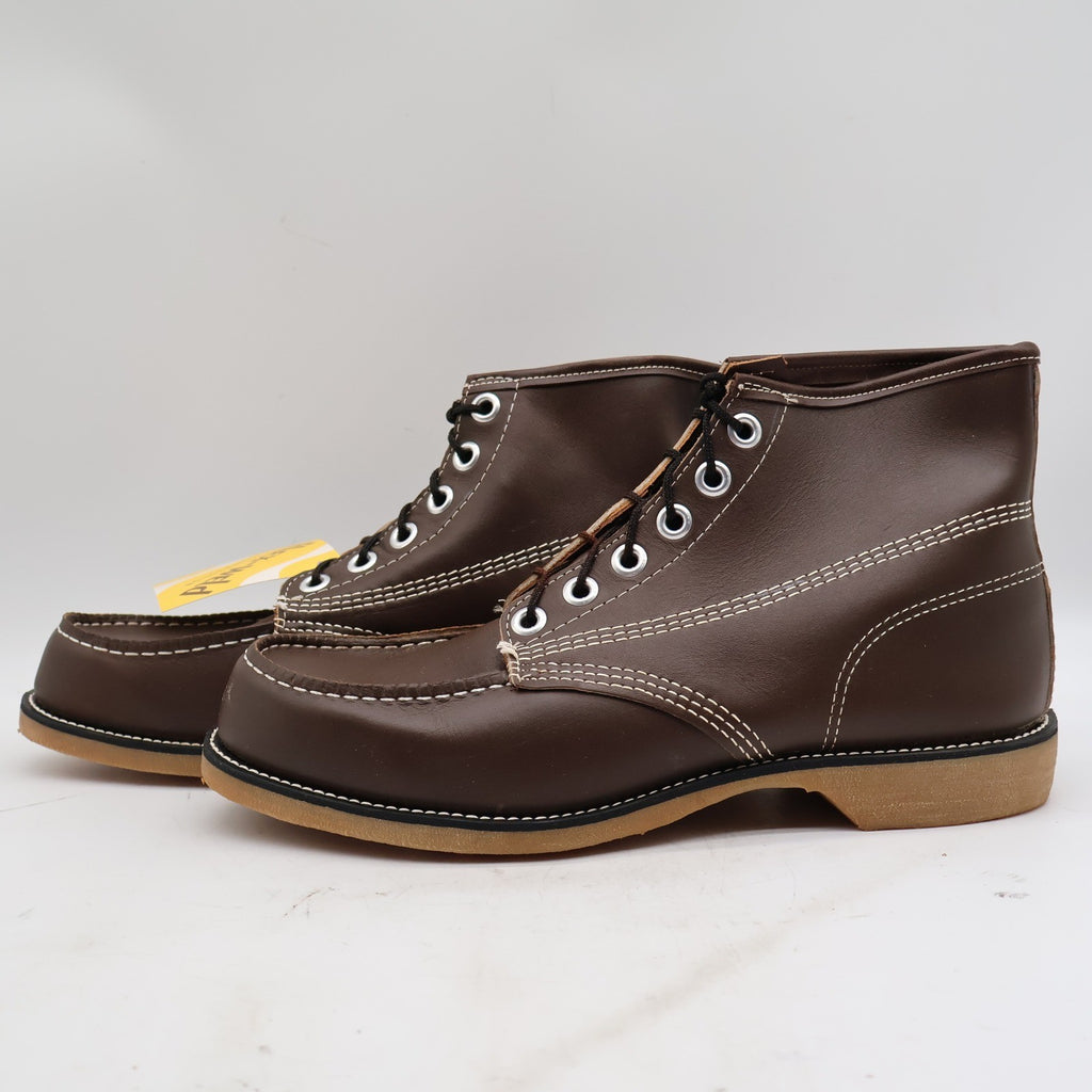 Cedar Crest Work Boots Mens 11 Wide Vintage Brown Leather Moc Toe Deadstock - take2supply