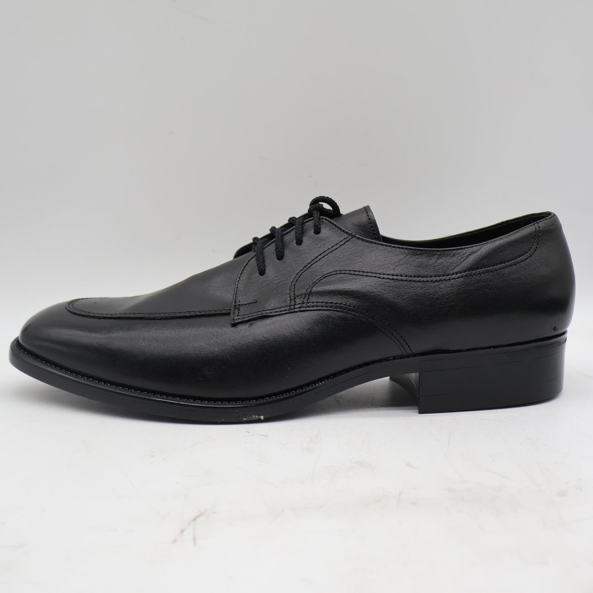 Barclay Oxford Dress Shoes Mens 12 D Vintage Black Leather U-Toe Deadstock 48011 - take2supply