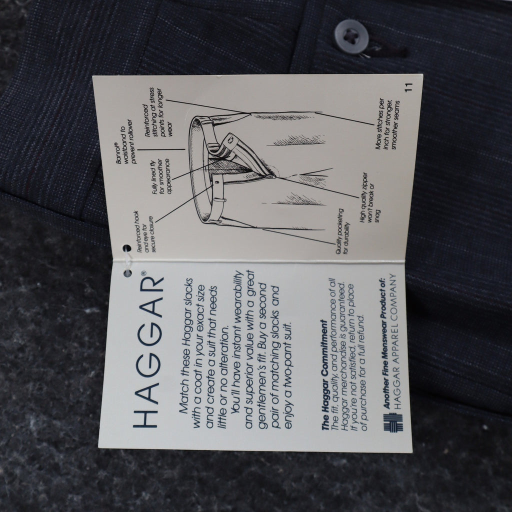 Haggar Pleated Dress Slacks Mens 33x32 Vintage 90s Gray Pinstripe Made in USA - take2supply