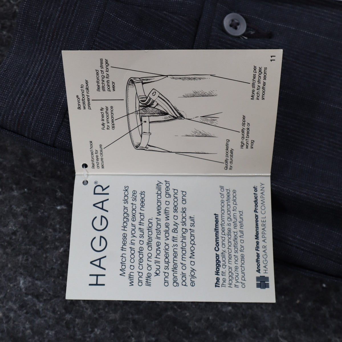 Haggar Pleated Dress Slacks Mens 33x32 Vintage 90s Gray Pinstripe Made in USA - take2supply