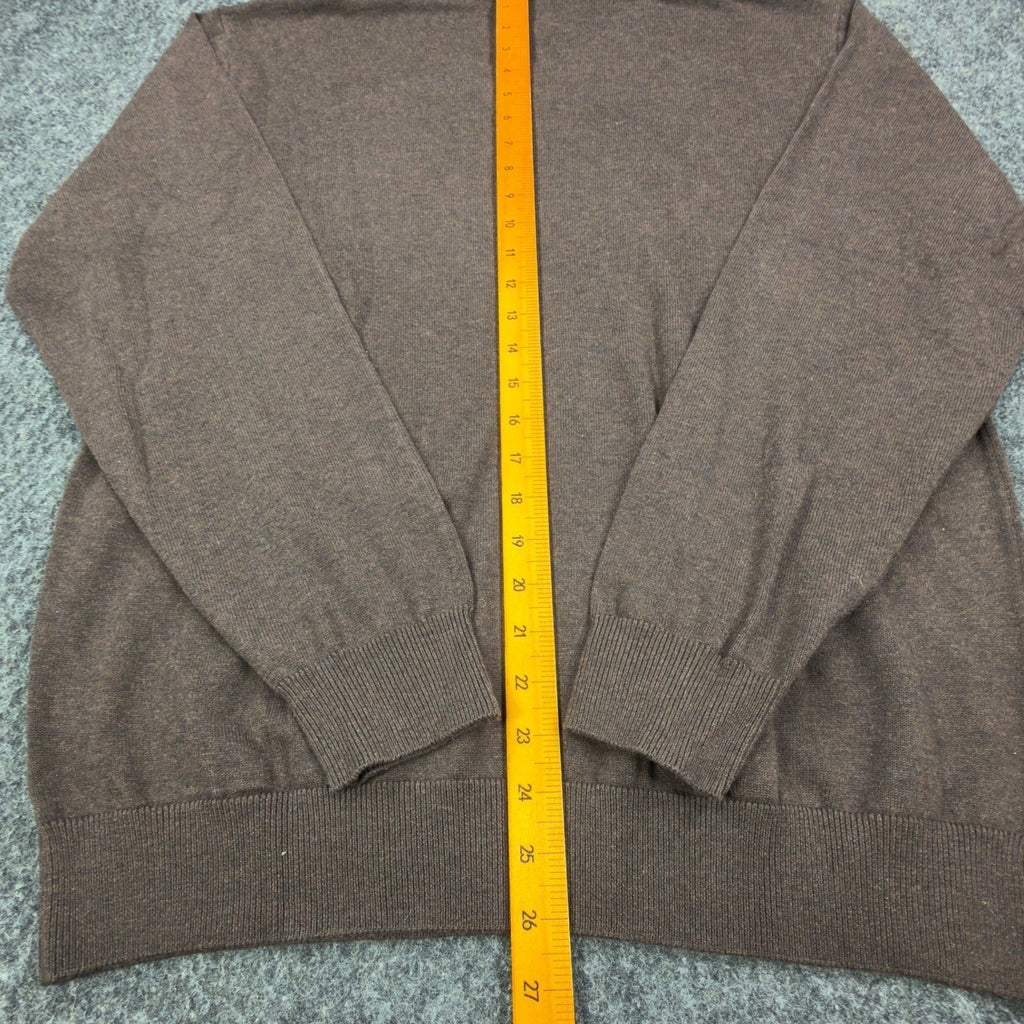 F/X Fusion V-Neck Sweater Mens M Brown Heather Cotton Blend NWT - take2supply
