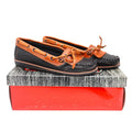 Red Camel Kamper Moccasin Loafers Kids 12.5 Vintage Black Tan Leather Kiltie - take2supply