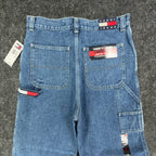 Tommy Hilfiger Y2K Carpenter Jeans Boy 20 Blue Cotton NWT Vintage 2003 Deadstock - take2supply