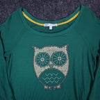Jolt Owl Studded Thermal Top Womens Large Green Waffle Knit Raglan NWT - take2supply