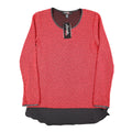 Dusak Designs Tunic Sweater Womens S Red Black Textured Knit Layered Hem Canada - take2supply