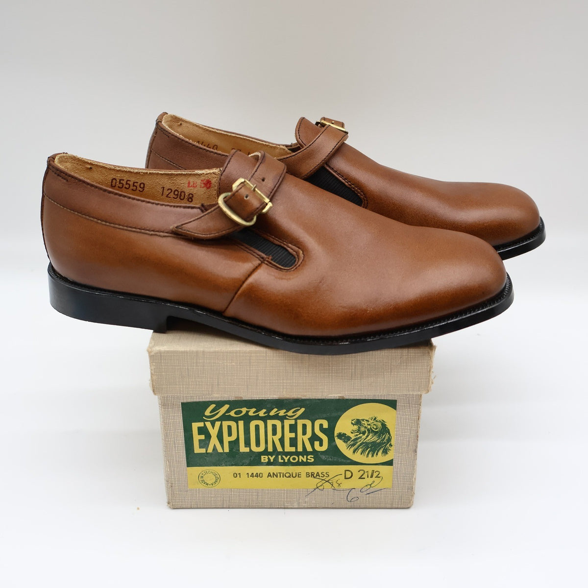 Young Explorers Lyons Boys Loafers 2.5 Vintage Leather Monk Strap Antique Brass - take2supply