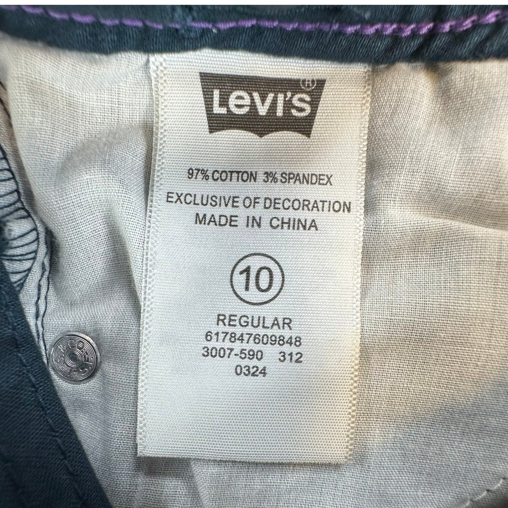Levi's Vintage 80s Sateen Legging Girls 10 Reg Teal Cotton Slim Stretch NOS - take2supply
