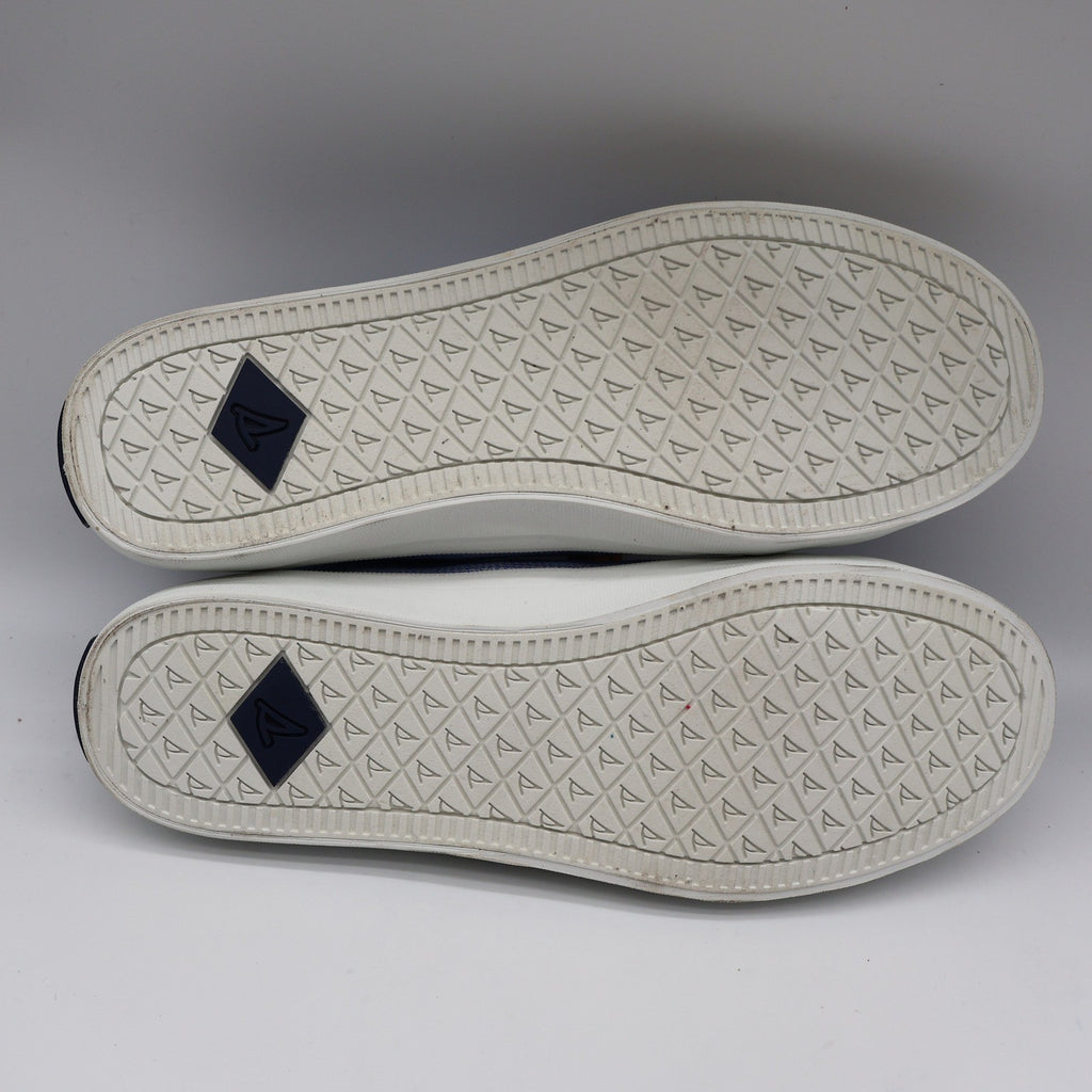 Sperry Crest Vibe Sneaker Womens 7.5 Blue Gingham Canvas Leather Lace STS85817 - take2supply