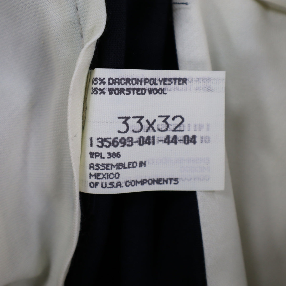 Haggar Stuff Pleated Dress Pants Mens 33x32 Vintage 90s Navy Wool Blend NWT - take2supply