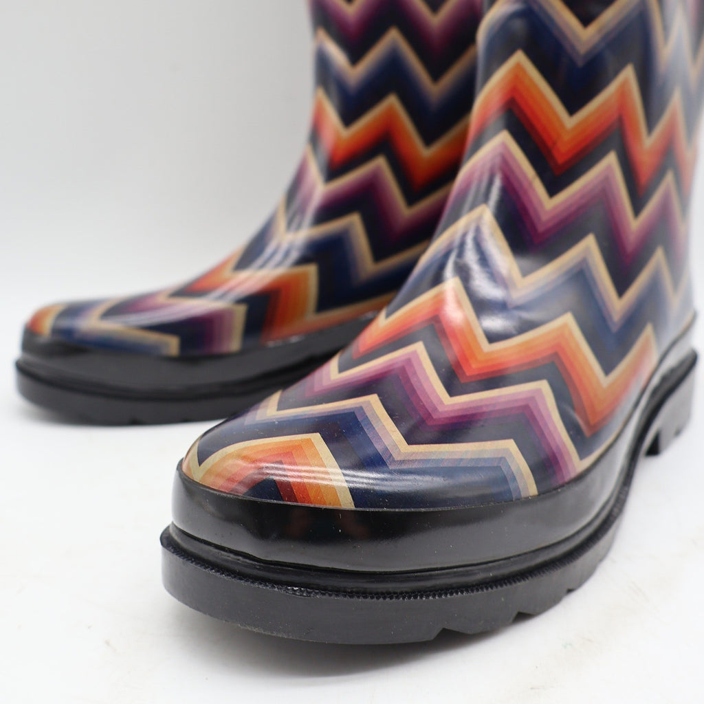 Blazin Roxx Chandra Rain Boots Womens 9 NWT Chevron Multicolor Rubber Waterproof - take2supply