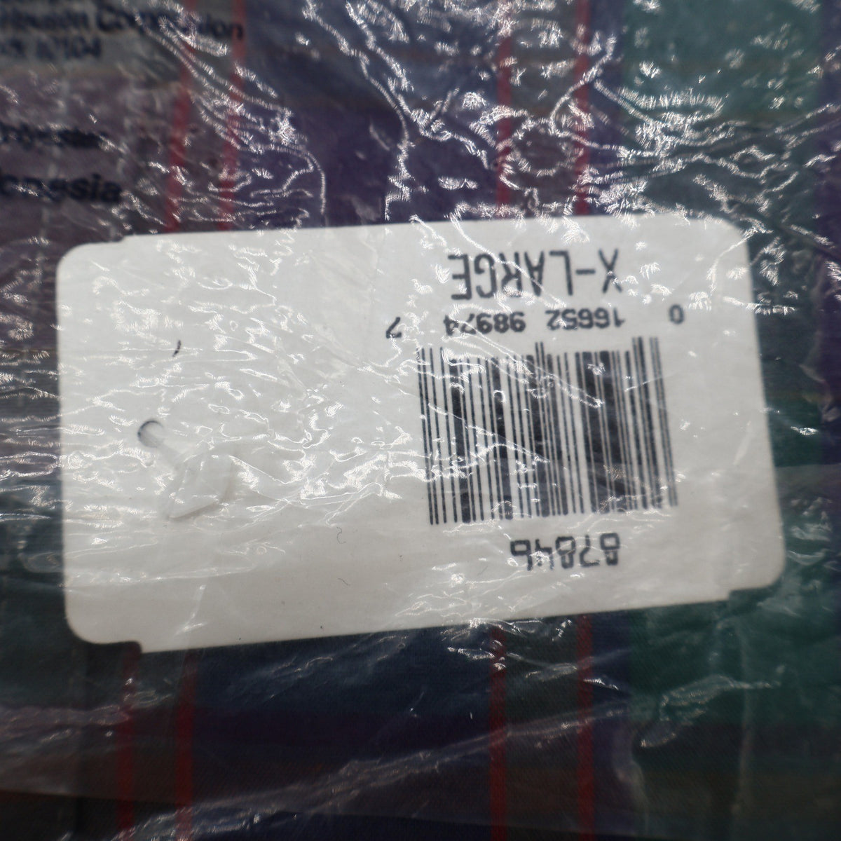417 Van Heusen Shirt Mens XL Green Purple Red Plaid Cotton Blend New Packaged - take2supply