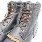 Saddle Brand Boots Womens 9 Black Leather Kiltie Lace Up Work Western 550 Y2K - take2supply