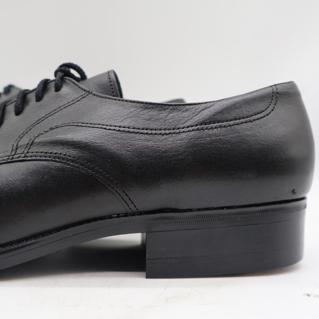 Barclay Oxford Dress Shoes Mens 12 D Vintage Black Leather U-Toe Deadstock 48011 - take2supply