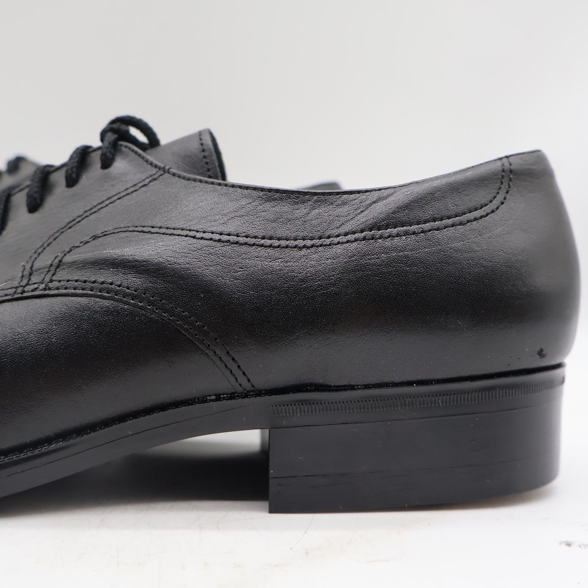 Barclay Oxford Dress Shoes Mens 12 D Vintage Black Leather U-Toe Deadstock 48011 - take2supply